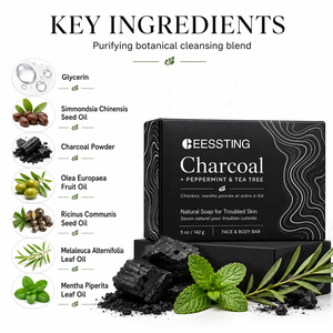 Savon Nettoyant Visage au Charbon Noir Sans Parfum, Élimine les Points Noirs, Minimise les Pores, Éclaircit les Taches Brunes, Vente en Gros - Product Image 4