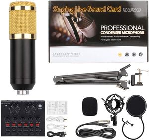 BM 800 Kit Professional PC V8 Sound Card Set BM800 Mic Studio Condenser Microphone For Karaoke Podcast Recording Live Streaming