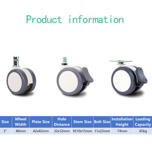 Rodízios Médicos de PU de 2, 2.5, 3, 4 e 5 Polegadas, Rodízios Médicos Pequenos para Hospital, Rodízios de Nylon para Equipamentos Médicos - Product Image 5