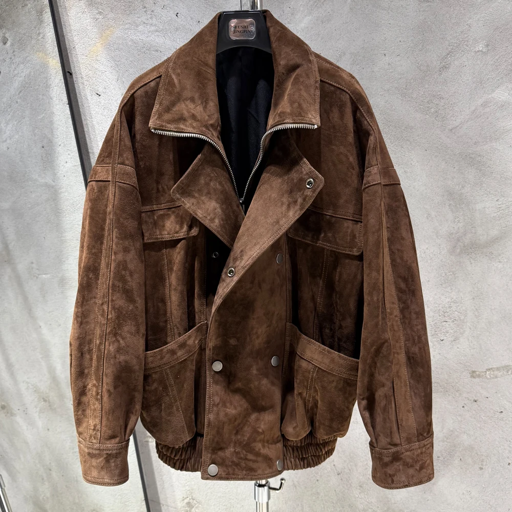 Brown suede
