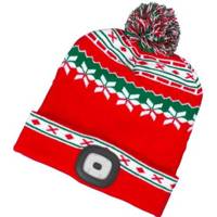 Bonnet LED rechargeable par USB avec pompon, en acrylique tricoté, chaud pour l'hiver, trois niveaux de luminosité pour la course et la marche en extérieur