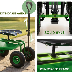 Chariot de jardin ergonomique populaire et économique avec siège, idéal pour l'agriculture et le jardinage en extérieur - Product Image 5