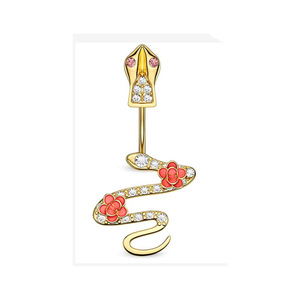 <span class=keywords><strong>Gaby</strong></span> nuevo diseño Sexy serpiente doble montaje vientre anillo de acero inoxidable al por mayor Piercing joyería - Product Image 5