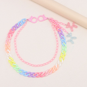 Cadena de pantalón de acrílico colorida con cascabeles, estilo hip hop, cadena de cintura en capas para mujer - Product Image 6