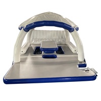 Station gonflable flottante d'été pour fête sur l'eau, plate-forme de île avec tente de location