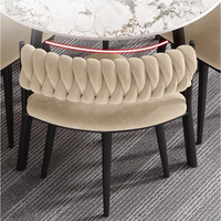Ensemble de table à manger carrée de luxe léger très vendu avec chaises en métal pour salon, restaurant, bar, bureau - 1 table et 4 chaises