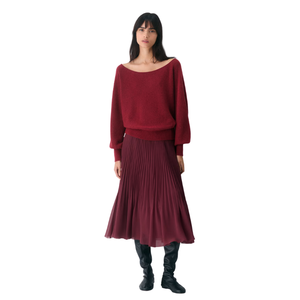 Pull en tricot à col en V pour femme, manches lanternes, anti-froissement, anti-rétrécissement, pull décontracté, doux, tricot d'hiver et d'automne - Product Image 4