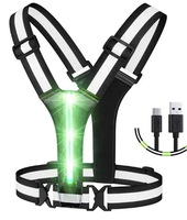 Gilet de course réfléchissant à LED haute visibilité, rechargeable, réglable, équipement de sécurité nocturne pour hommes et femmes, vêtements de sécurité réfléchissants