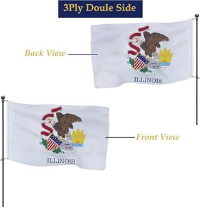 Wholesale Custom <strong>Country</strong> Banners 100% Polyester Color Bright Non Fading Illinois State Flag <strong>IL</strong> Flag - Product Image 4