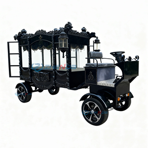 New Products Black Coffin Horse Wagon Special Transportation Horse Drawn Funeral Carriage Wholesale Electric Hearse Cart - Product Image 1