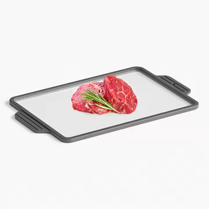 Para <span class=keywords><strong>Amazon</strong></span> Explosions, bandeja de tabla de cortar multiusos, fácil de limpiar plato de cena de vidrio templado, borde de silicona, no para picar mohoso - Product Image 5