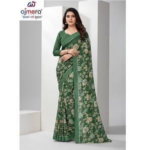 Elegantes Saris de Algodón de Diseño para Mujer, Estilo Moderno, Comodidad Premium, Secado Rápido, Protección Solar, para Oficina, Uso Diario y Festivo - Product Image 1
