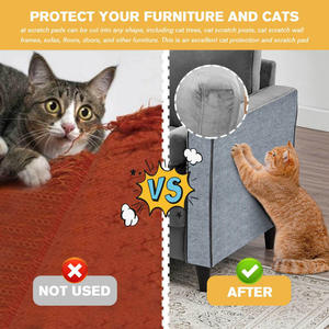 Doe Pet Cat Scratching Mat autoadhesivo Cat Scratch Carpet DIY Protector de muebles para sofá pared Cat Scratch Mat - Product Image 4