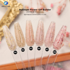 HEMA & TPO FREE Platinum Flower Gel Builder Colored Dry Flower Nail Extension Gel 15ML Builder Nail Gel Varnishes Custom Logo - Product Image 2