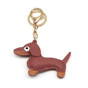 In Stock Schnauzer cane Pu portachiavi In pelle cartone animato a forma di animale ciondolo cane Charm borsa donna accessori taglio portachiavi - Product Image 6