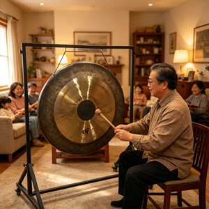 Gong Hecho a Mano en Fábrica, 80cm/31'', con Soporte, en Venta, Instrumentos de Percusión, para Conciertos, Orquestas Sinfónicas y Bandas - Product Image 4