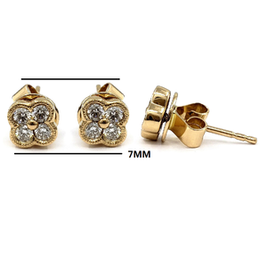 China Factory Jewellery Manufacturers Shinning Solid Gold 18k Yellow Gold High Quality Brilliant Cut Diamond Cluster Trendy Stud - Product Image 2