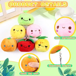 Juego de Frutas de Peluche Suaves Personalizadas, Coloridas y Adorables: Melocotón, Naranja, Piña y Cantalupo - Product Image 3
