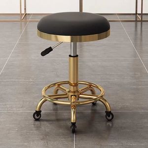 Taburete de Salón de Altura Ajustable, Silla de Pedicura Moderna de Lujo, Cuero Sintético, Bomba Hidráulica Potente para Barbería, Spa, Exteriores - Product Image 1