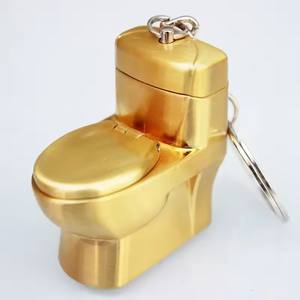 Mini <span class=keywords><strong>briquet</strong></span> porte-clés en métal 2025, coupe-vent, gonflable, motif toilette amusant, accessoires pour cigarettes, cadeaux pour hommes et femmes - Product Image 4