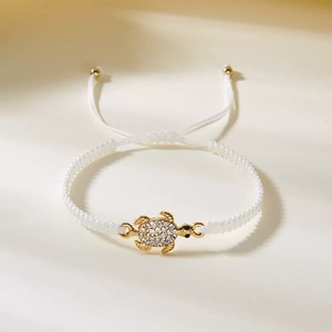 Boho Summer Adjustable Handmade WovenCord Rhinestone SeaTurtle Charm Braided <b>String</b> Bracelet - Product Image 4