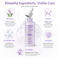 Sérum visage au bakuchiol, best-seller, niacinamide, acide hyaluronique, éclaircissant, hydratant, affinant les pores, anti-âge, revitalisant