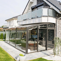 Offre Spéciale véranda terrasse extérieure aluminium rétractable en polycarbonate européen toutes les 4 saisons Doom Solaires et maisons en verre