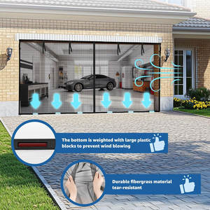 Outad — écran magnétique <span class=keywords><strong>de</strong></span> <span class=keywords><strong>porte</strong></span> <span class=keywords><strong>de</strong></span> <span class=keywords><strong>Garage</strong></span>, pour 2 voitures, <span class=keywords><strong>en</strong></span> fibre <span class=keywords><strong>de</strong></span> verre, rideau <span class=keywords><strong>en</strong></span> filet Durable pour Double <span class=keywords><strong>porte</strong></span> d'atelier, 16x7 pieds - Product Image 5