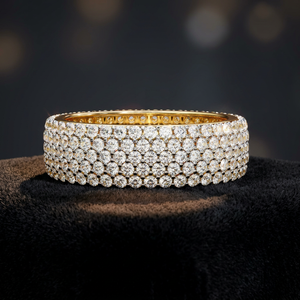 JURA JEWEL Luxury 14K Gold Plated <b>Diamond</b> <b>Ring</b> Round Brilliant Cut IGI Certified D Color Lab Grown Women Wedding Engagement <b>Ring</b> - Product Image 3