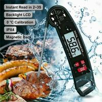 Termometer Daging Digital Profesional 0C Kalibrasi Standar dengan LCD Backlight untuk Memanggang BBQ, Memasak di Dapur