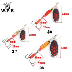 W.P.E Mồi Câu Cá Con Quay 3 #/4 #/5 #6.8G/9.5G/13.4G Mồi Câu Kim Loại Bằng Đồng Mồi Câu Cá Vược Mồi Câu Cá Pike Lưỡi Câu Ba - Product Image 3