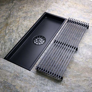 OEM OEM/ODM Black Modern Style Rectangle Grate Drainage Cover Grille Hot Shower Floor Drain for Bathroom and Hotel Applications - Product Image 3