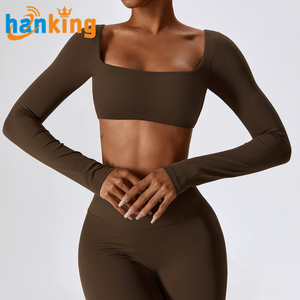 Set Ehanking Yoga top da donna a maniche lunghe e pantaloni a gamba larga ad asciugatura rapida <span class=keywords><strong>sport</strong></span> da corsa Fitness Yoga <span class=keywords><strong>2</strong></span> pezzi set Suit - Product Image 4