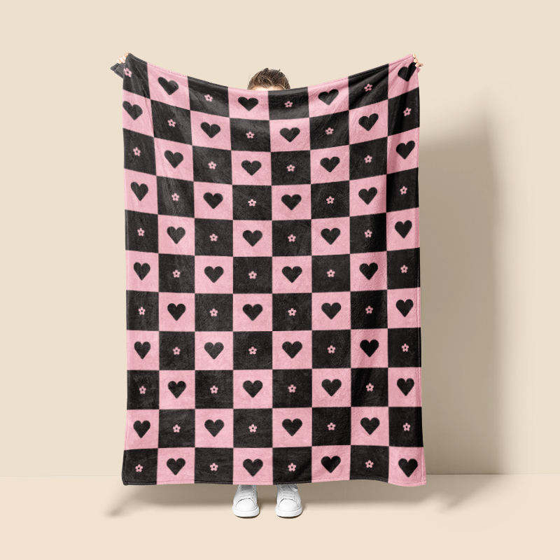 black check and heart