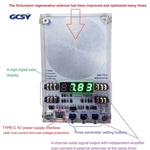Générateur de résonance <span class=keywords><strong>Schumann</strong></span> SMDTB14 4CH 0,01 Hz-10 kHz, onde sinusoïdale pure DDS avec boîtier en acrylique, alimentation Type-C, source de signal pour le sommeil - Product Image 5
