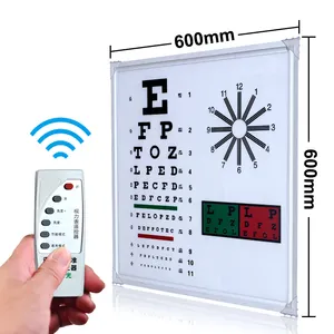 Plástico de led de alta qualidade 60*60cm, astigmatismo de distância e teste de brilho colorido com luz olho de controle remoto