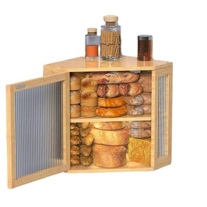 Caja de Almacenamiento de Pan de 2 Niveles, Contenedor de Pan de Madera para Encimera, Gran Capacidad, Estante de Cocina - Product Image 5