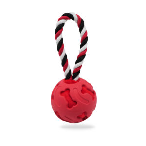 Gran oferta, nuevo diseño, pelota de goma barata, juguetes para perros, dispensador de golosinas, pelota resistente y cuerda para masticar, juguete para perros - Product Image 4