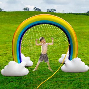 <b>Inflatable</b> Rainbow Water Archway Outdoor PVC Kids Play Toy With Cloud Bases For Garden Fun - Product Image 2