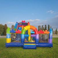 Vente flash : petit château gonflable pour enfants, jeu gonflable, maison de fête, combo saut et glisse, extérieur
