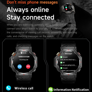 KC91 GPS Smart Watch 1.39 Inch IPS Screen AI Voice Assistant Heart Rate Tracker Flashlight IP67 <b>Waterproof</b> for Outdoor - Product Image 3