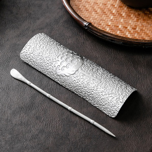 Pure Tin <b>Tea</b> Scoop Handmade Hammered <b>Tea</b> Holder Cylinder Shape <b>Tea</b> Spoon <b>Tea</b> Pillow Kung Fu <b>Tea</b> <b>Set</b> Accessories - Product Image 4
