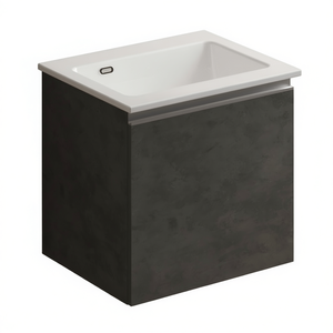 Mueble de Baño con Lavabo Suspendido de Cerámica, con Tirador Ranurado, Blanco Clásico, 60x50 cm - Product Image 3