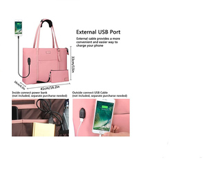 Pink Computer Handbag Ladies Working <strong>Bags</strong> Women USB <strong>Teacher</strong> Laptop <strong>Bag</strong> - Product Image 2