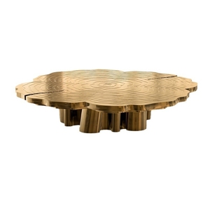 MR Acier Inoxydable Italien Irrégulier Haut de Gamme Design Artistique Salon Arbre Racine Table Basse Ensemble Pour Villa - Product Image 4