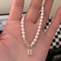 S925 Sterling Silber Stern-Zirkon Perlenarmband für Damen Instagram-Style Leichter Luxus Nischen-Design Exquisites Geschenk
