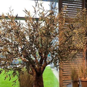 Vendita calda grandi foglie essiccate artificiali paesaggio di ulivo olivo diverse dimensioni come richiesto dai clienti