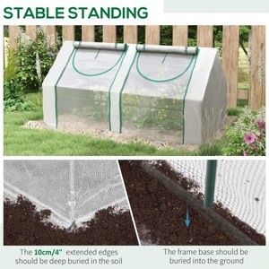 Invernadero Portátil con Estructura de Acero Inoxidable, Cubierta de PVC Resistente al Agua y a los Rayos UV, Campana de Jardín - Product Image 5