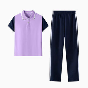 Ensembles d'uniformes scolaires personnalisés en coton unisexe à manches courtes pour les écoles primaires et secondaires, <span class=keywords><strong>uniforme</strong></span> de sport <span class=keywords><strong>scolaire</strong></span> - Product Image 5