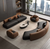 Zeitgenössische U-förmige Sessel Gebogene Lounge-Sofas für Büro, Hotel-Lobby, Wohnzimmer, Wartebereich Leder-Sofa Couch